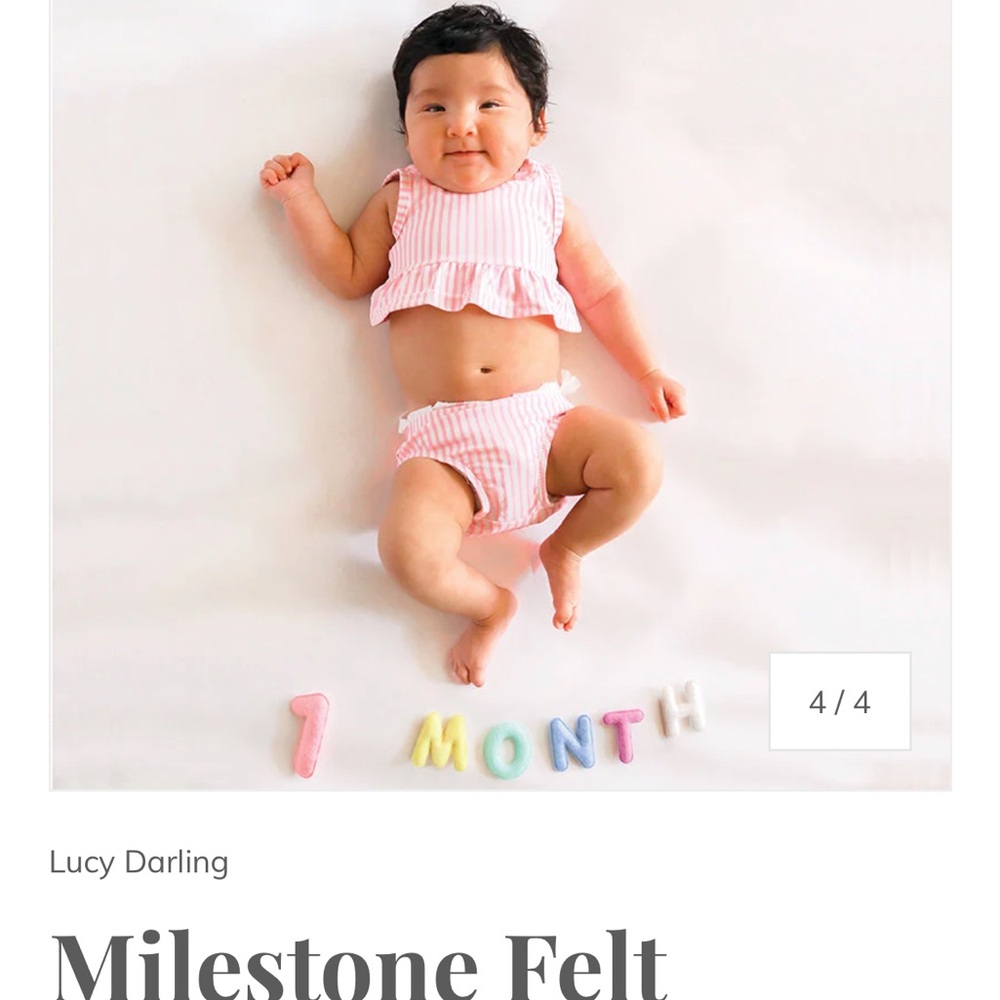 Darling Anthropologie Felt Monthly Milestone Numbers - Pastel Mix
